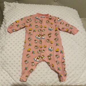 Moschino Luxury Cotton Footed Pajama with Button Closure - Newborn